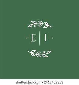 EI initial monogram wedding with creative design