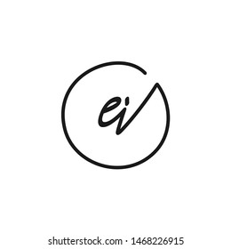 EI initial signature logo. handwriting logo template vector,