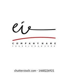 EI initial signature logo. handwriting logo template vector,