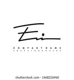 EI initial signature logo. handwriting logo template vector,