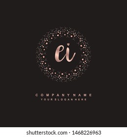 EI initial signature logo. handwriting logo template vector,