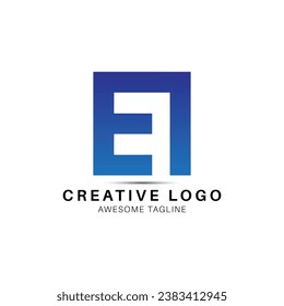 Icono de diseño de logotipo creativo de letras Ei