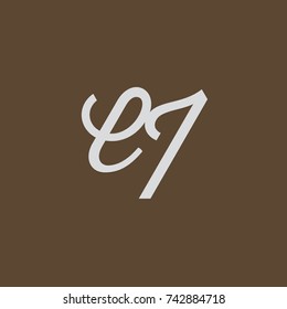 EI Letter creative square background