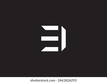 EI Letter Logo Design with Creative Modern Trendy Typography and Black Colors.
