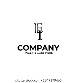 EI Letter Logo Design White and Black