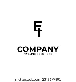 EI Letter Logo Design White and Black