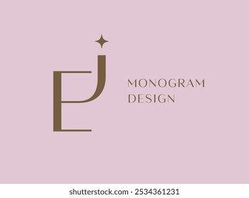 Design de ícone de logotipo de letra EI ou IE. Monograma de iniciais de luxo estilo clássico.