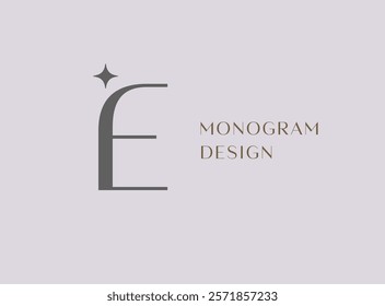 IE or EI letter logo icon design. Classic style luxury initials monogram.