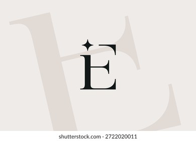 Diseño de icono de logotipo de letra IE o EI. Monograma de las iniciales de lujo de estilo clásico.
