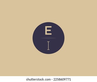 EI letter modern elegant logo design vector images