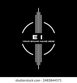 EI letter modern logo design on black color background
