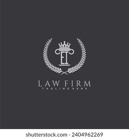 EI letter monogram logo for lawfirm with pillar  crown image design