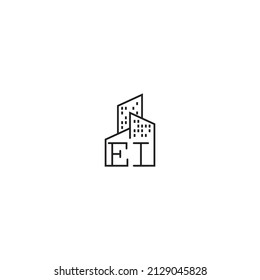 EI line concept logo in high quality professional design that will be best for companies related to real estate