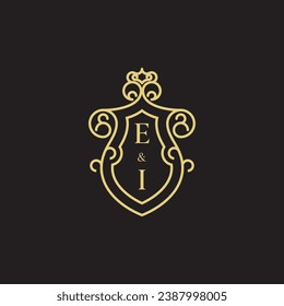 EI line vintage initial logo in high quality professional design that will print well across any print media