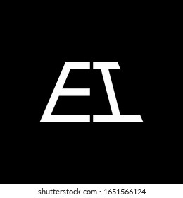 EI logo abstract monogram isolated on black background