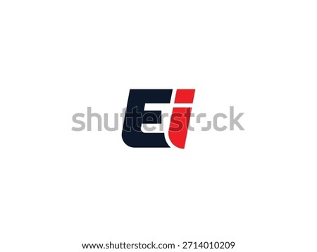 EI logo. Black and red IE letter. IE letter logo design Initial letter EI monogram logo. 