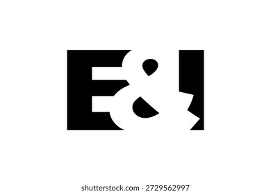 EI logo design in bold style. Black white identity symbol. Modern typography emblem. Corporate branding icon. Minimal business template.