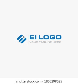 EI logo design. Vector illustration.