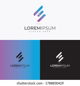  elementos de plantilla de diseño de iconos de logotipo e+i