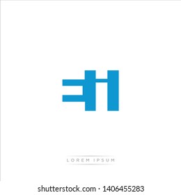EI Logo Letter with Modern Negative space - Blue and Grey Color EPS 10