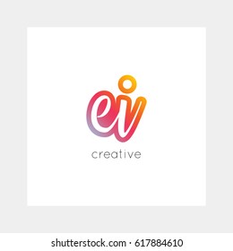 EI logo, vector. Useful as branding symbol, app icon, alphabet element, clip-art.