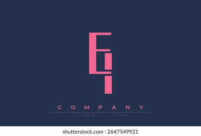 EI Moderno Iniciais Design de logotipo. Logotipo de marca com iniciais estilizadas apresentando design arrojado e estética moderna. Ideal para profissionais de marca de negócios ou projetos criativos com foco em minimalista