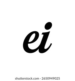 design de logotipo minimalista moderno da ei com elegância intemporal, linhas limpas e espaço negativo inteligente — ideal para soluções de marca comerciais profissionais, criativas e premium.