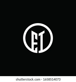 EI monogram logo isolated with a rotating circle