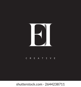 Marque de lettre élégante minimale logo EI Monogramme pour le luxe, la mode   Marques créatives	

