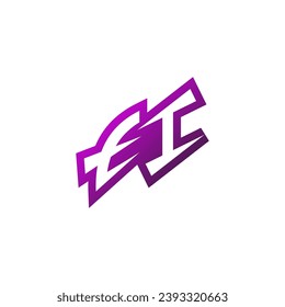 EI Premium emblem logo initial esport and gaming design concept