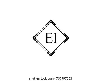 EI square shape vintage logo