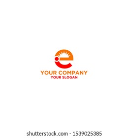Ei Sun Logo Design Vector
