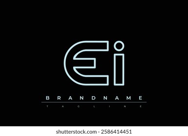 EI Technology Letter Logo Template. This tech letter logo is a graphic mark that uses letters to represent a technology company.