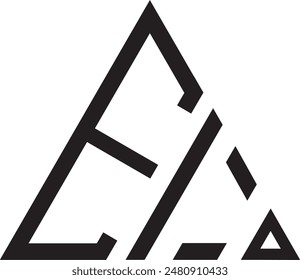 EI Triangle shape logo design, icon, symbol, vector file 