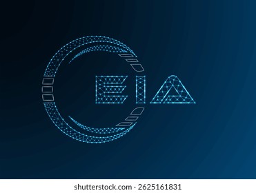 Diseño de Vector de logotipo de letra polivinílica baja EIA. Diseño de logotipo de poliéster inferior EIA. Logotipo de poliéster bajo.