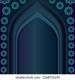 Eiad background with blue mandala ethnic ornament