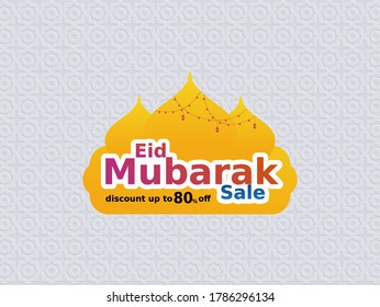 Eid adha großen Verkauf Label, Aufkleber, Button, Badge und Band Verkauf.Eid Angebot Rabatt Tag Collection. Islamische Förderung, Vektorgrafik