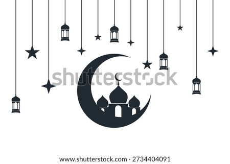 Eid adha and fitr arabic logo, collection set package design eid al fit, eid mubarak