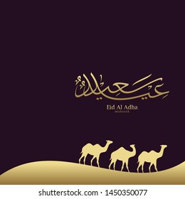 Eid Adha Mubarak arabic calligraphy for islamic greeting background.