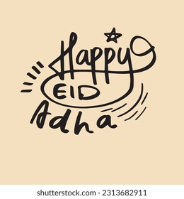 eid adha mubarak Arabic calligraphy, vector and very modern, the latest design from the writing of eid adha