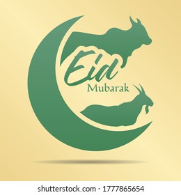 Eid Adha Mubarak Get Card Vektorvorlage