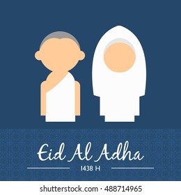 Eid adha Mubarak greeting card islamic design template. vector illustration