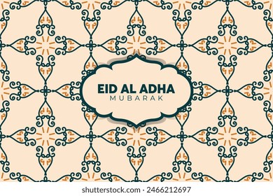 Eid Adha Mubarak Greeting Islamic Illustration Background Vector Design With arabic calligraphy, wallpaper, banner, cover. Translation Of Text, BLASSED SACRIFICE FESTIVAL