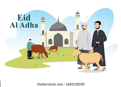 Eid Adha Mubarak Illustration Template Modern Vector Design For Poster and Advertising