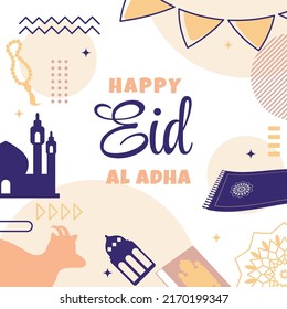 Eid Adha Mubarak Islamic Event Square Gift Card Background