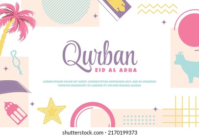 Eid Adha Mubarak Islamic Sacrifice Event Memphis Card Background