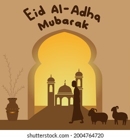 eid adha mubarak vector illustration