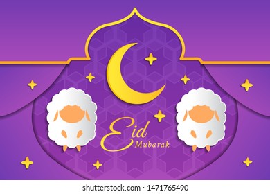 Eid Adha Paper cut Background