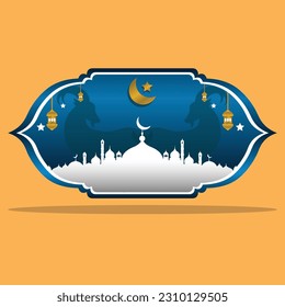Eid al adha 2023 Vektor mit Vektorkonzept und netter Farbe. für Banner, Slogans, Poster usw.