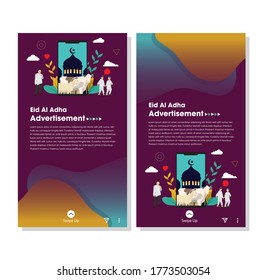 Eid Al Adha Advertisement Banner Illustration Design